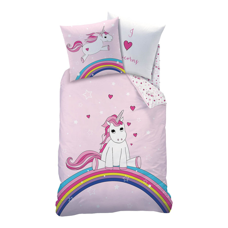 Einhorn Regenbogen Bettwäsche Set 2-teilig