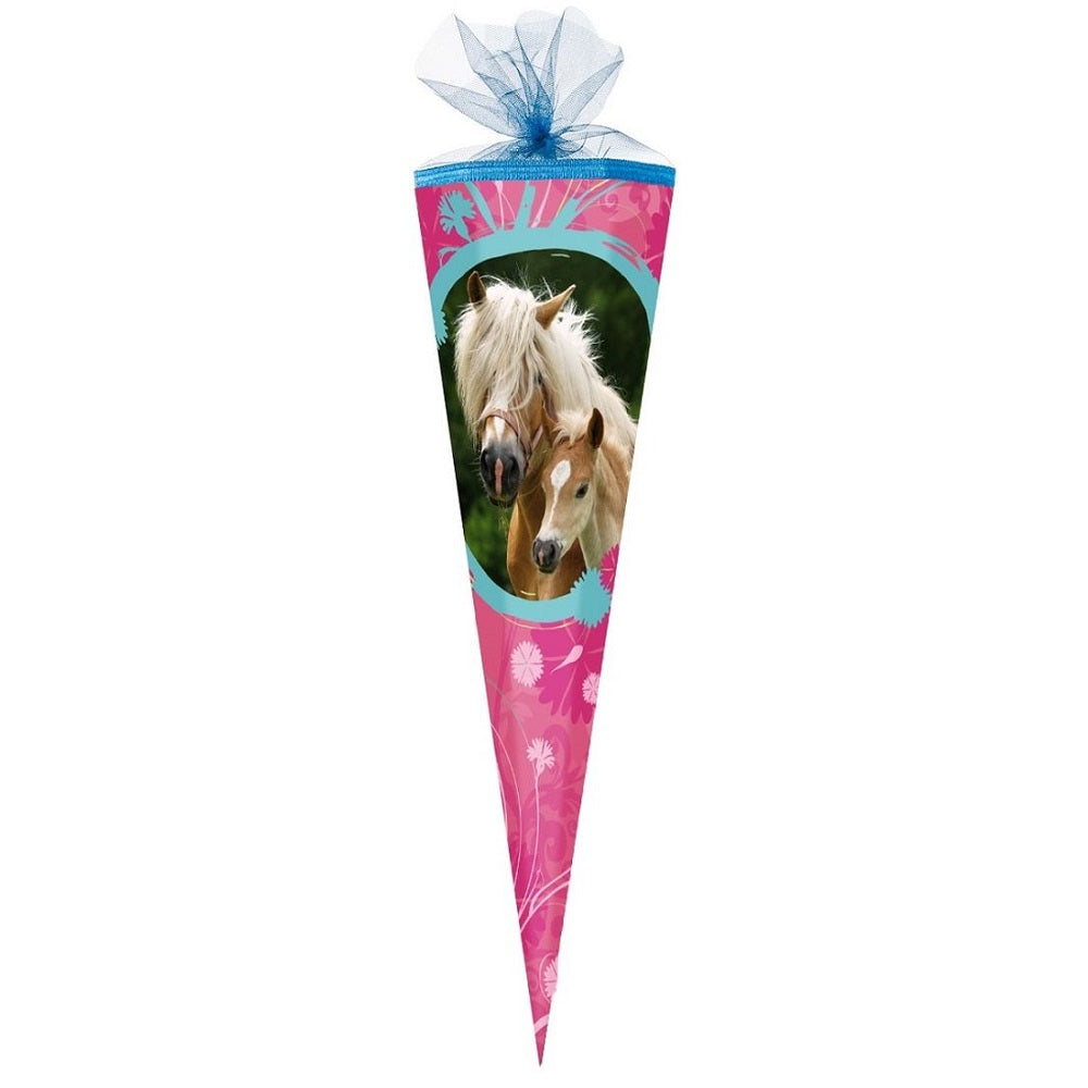 große Pferde Schultüte 85cm Pferd Pony Zuckertüte rosa pass. zum Schulranzen