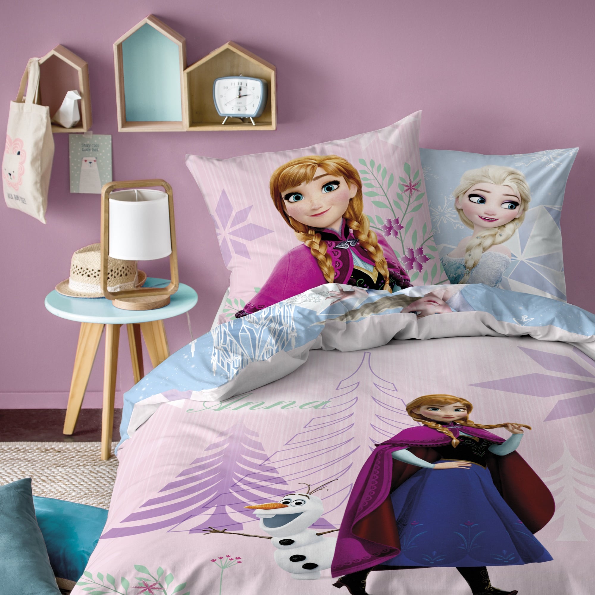 Disney Frozen Die Eiskonigin Bettwasche fur Madchen 135x200 80x80 cm M Familando