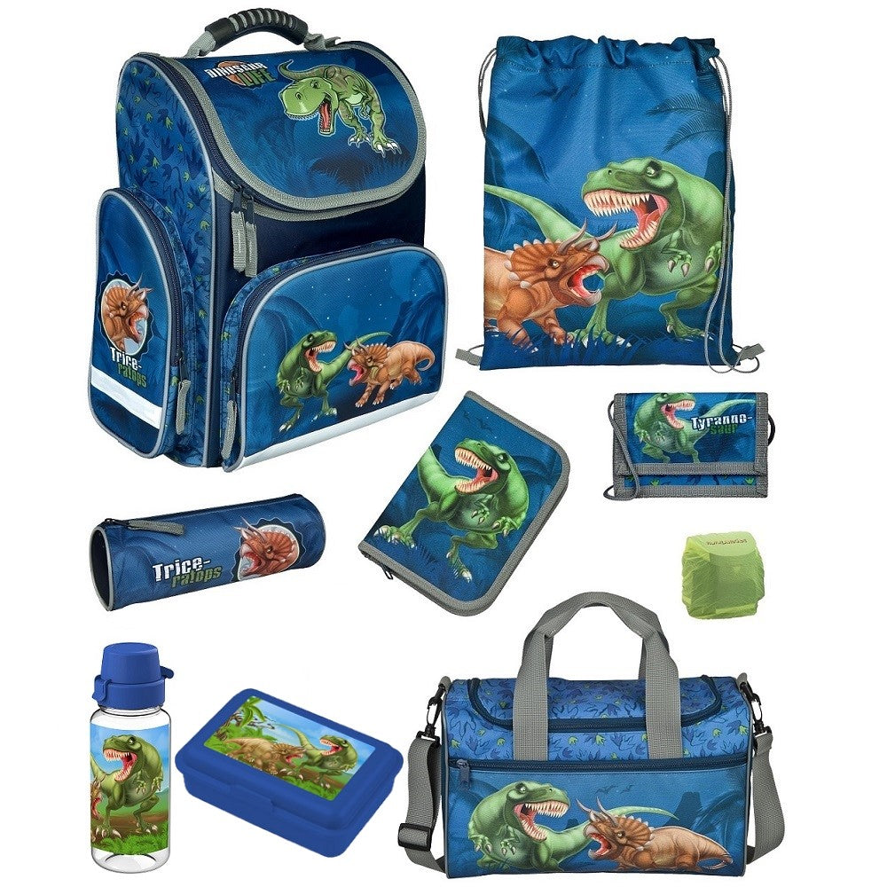 Jungen Schulranzen Set Dinosaurier Dinos mit Sporttasche