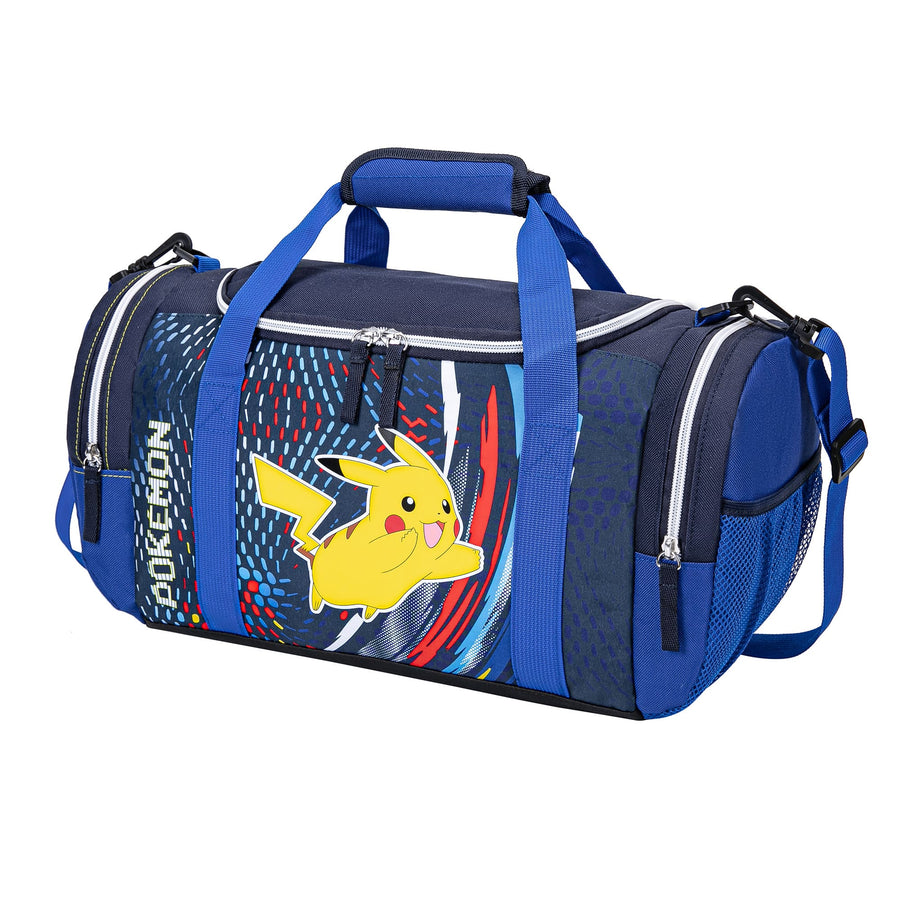 Sporttasche Pokemon Blau (Maße: ca. 20 x 25 x 40 cm | Material: Polyester | mit Reißverschluss-Hauptfach)