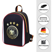 Kleiner DFB Rucksack mit 3D Motiv | 11 x 25 x 32 cm | Kindergarten Rucksack Fan Artikel zur EM 2024