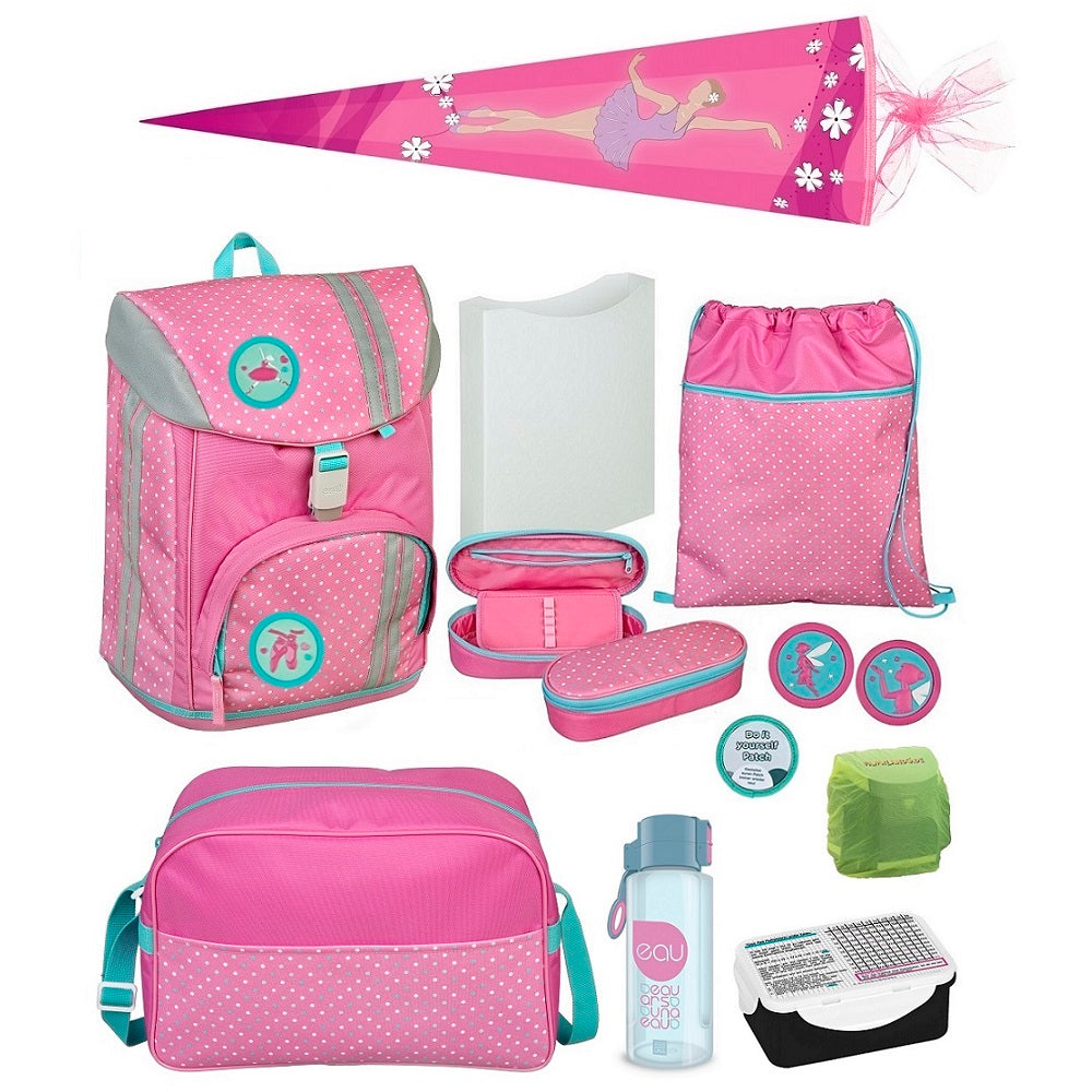 Ballerina Schulranzen Set 9tlg. mit Sporttasche und Schultüte 85cm