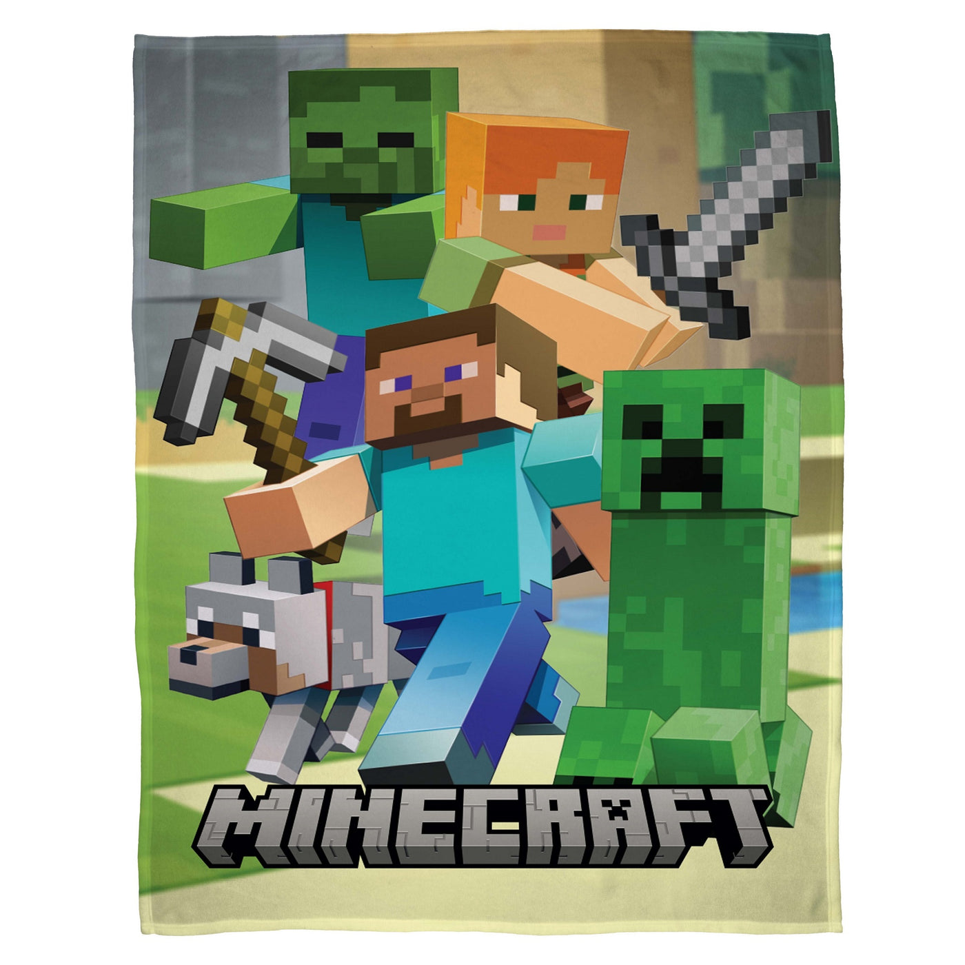 Mine Craft Minecraft Kuscheldecke Wohndecke Decke Fleece Zombie Creep Steve Alex