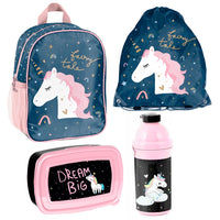 Kinder Rucksack Set 4-teilig Unicorn Einhorn