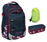 Neoxx Active "My Heart" Schulrucksack Set mit Regenschutz und passendem Schlamperetui