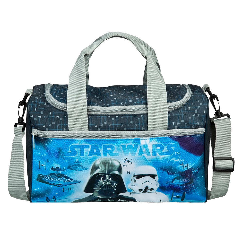 Star Wars Sporttasche Blau Grau mit Darth Vader und Storm Trooper passend zum Schulranzen