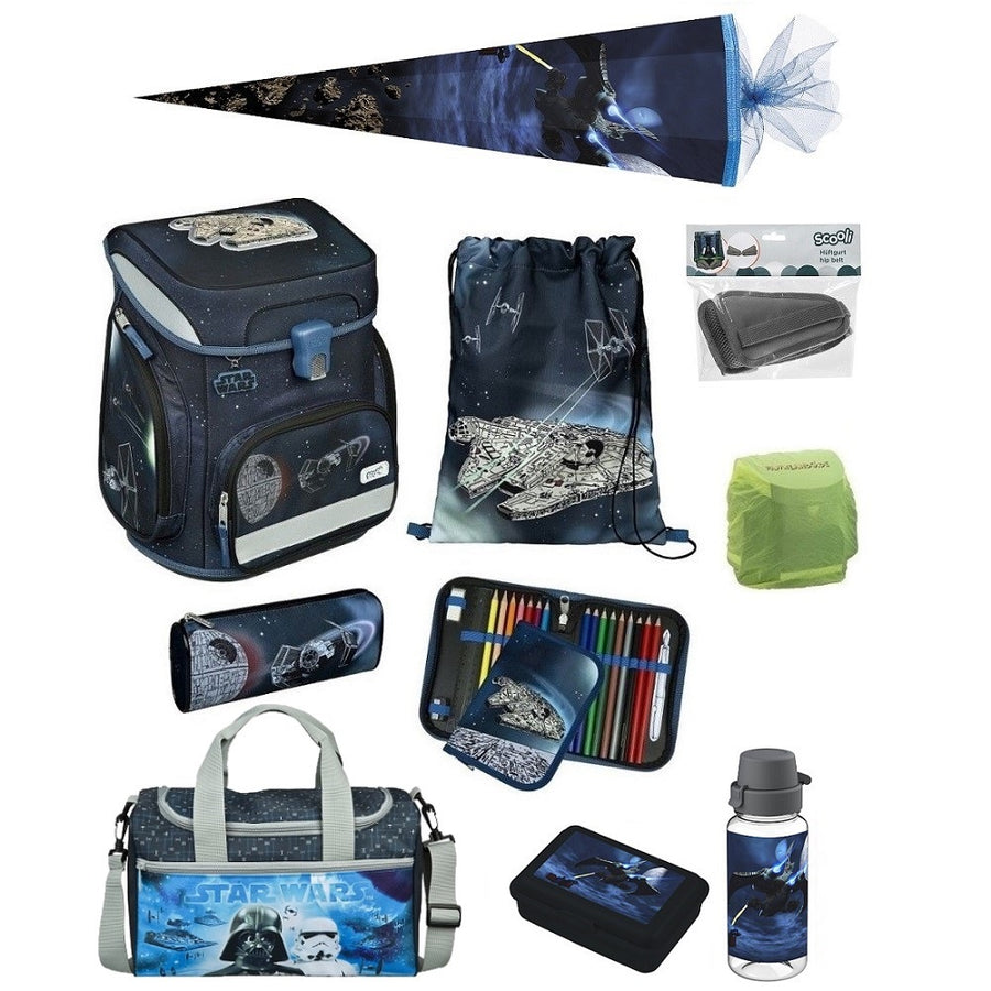 Scooli Easy Fit Schulranzen STAR WARS 10-teiliges Set mit Sporttasche und Schultüte