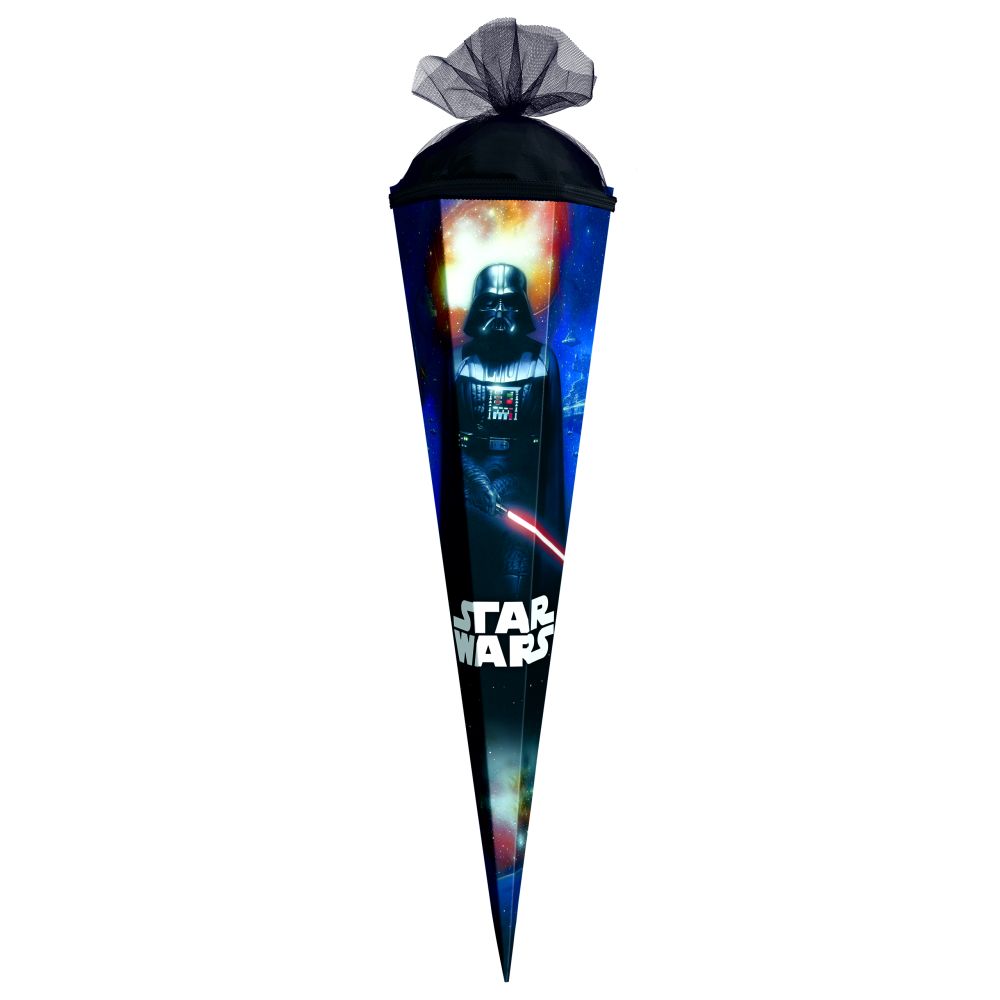 Große Schultüte 85 cm schwarz blau mit Darth Vader und Star Wars Schriftzug