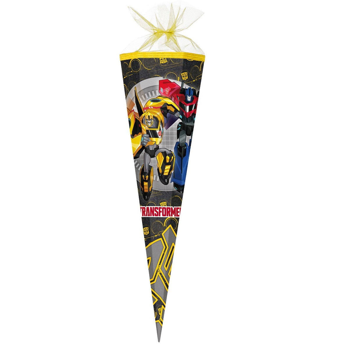 große Schultüte / Zuckertüte TRANSFORMERS BUMBLEBEE GRAU ca. 85 cm (Länge) | 6-eckig | Durchmesser ca. 25 cm