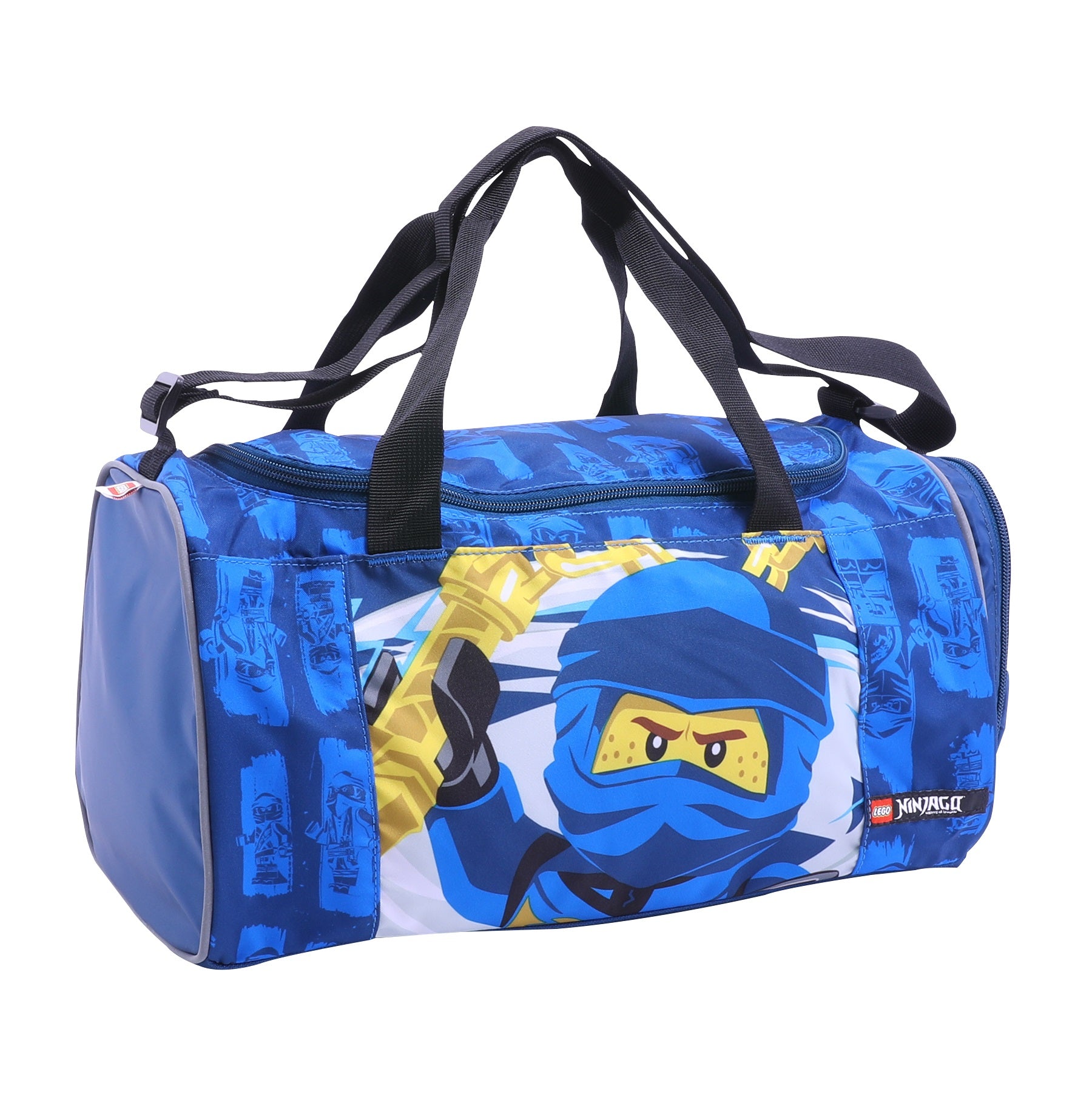 Sporttasche Lego Ninjago JAY Blau (Maße: ca. 39 x 23 x 20 cm | Material: Polyester | mit Reißverschluss-Hauptfach)