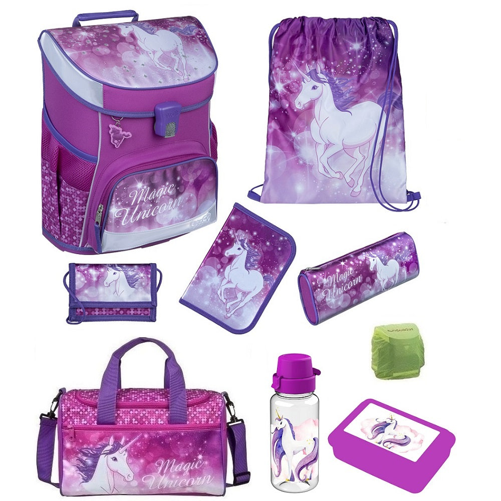 Scooli Campus Fit Schulranzen-Set Magic Unicorn Einhorn Schultasche